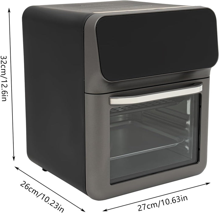 13L Elektrobackofen, 1350W Mini Backofen mit Temperaturregelung bis 200°C, Timer 15–60 Min, 2 Backbl