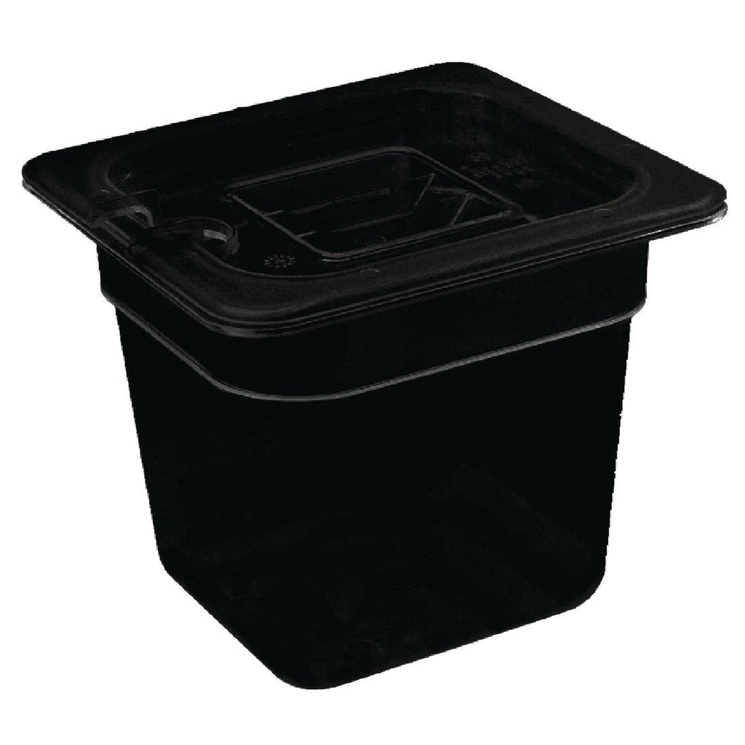 Vogue Black Polycarbonate GN - 1/6 65mm, 65mm