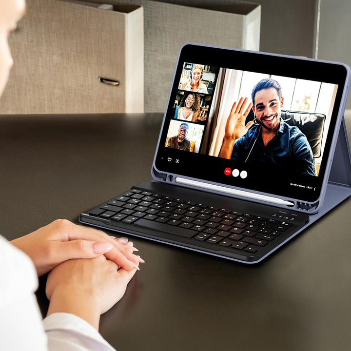Hülle mit Tastatur für iPad Air 11 Zoll M3/M2, iPad Air 7 6 5 4 (2025/2024/2022/2020) 10,9 Zoll, Sof