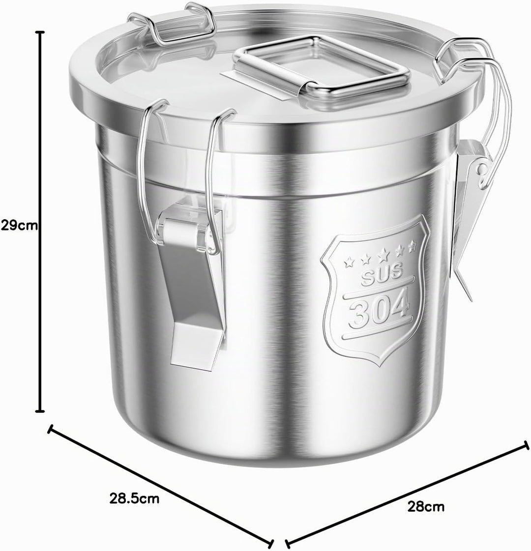MccoMMon 6L/12L Edelstahl-Getreide,Lebensmittel Küche Container,Edelstahl luftdicht Tank,Küche Eimer