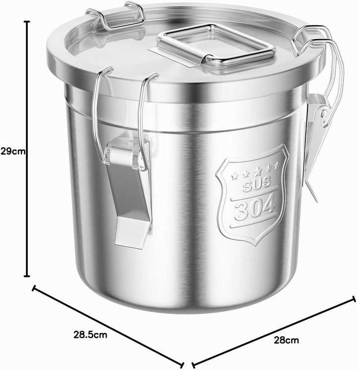 MccoMMon 6L/12L Edelstahl-Getreide,Lebensmittel Küche Container,Edelstahl luftdicht Tank,Küche Eimer