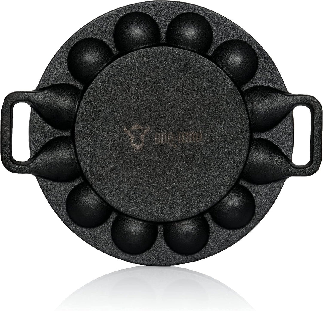 BBQ-Toro Gusseisen Poffertjes Pfanne | Förtchenpfanne für 19 Förtchen | Ø 24 x (H) 1,7 cm | preseaso