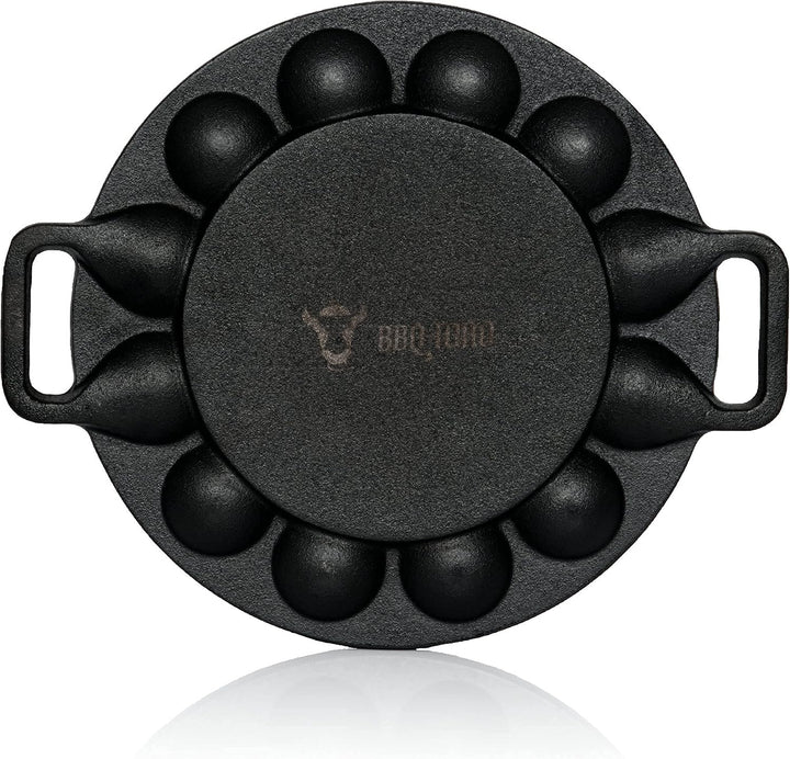 BBQ-Toro Gusseisen Poffertjes Pfanne | Förtchenpfanne für 19 Förtchen | Ø 24 x (H) 1,7 cm | preseaso