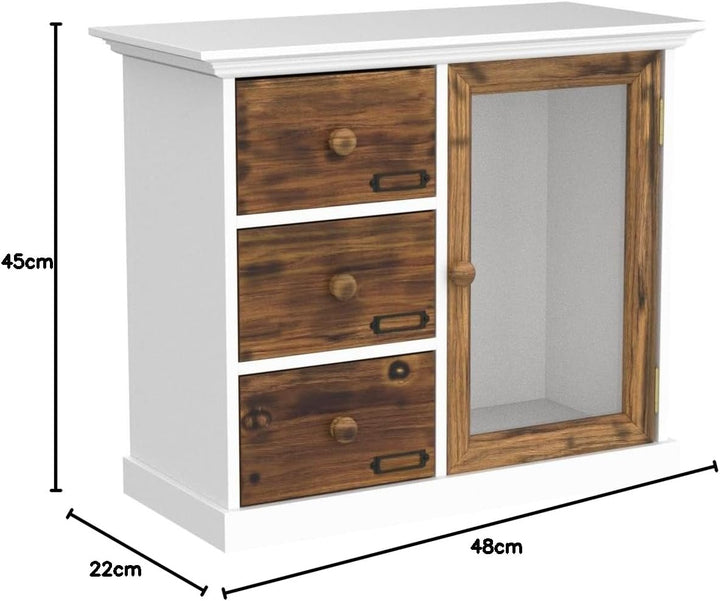 DanDiBo Schrank Minikommode 12019 Küchenschrank Regal 50 cm Shabby Küchenregal Vitrine
