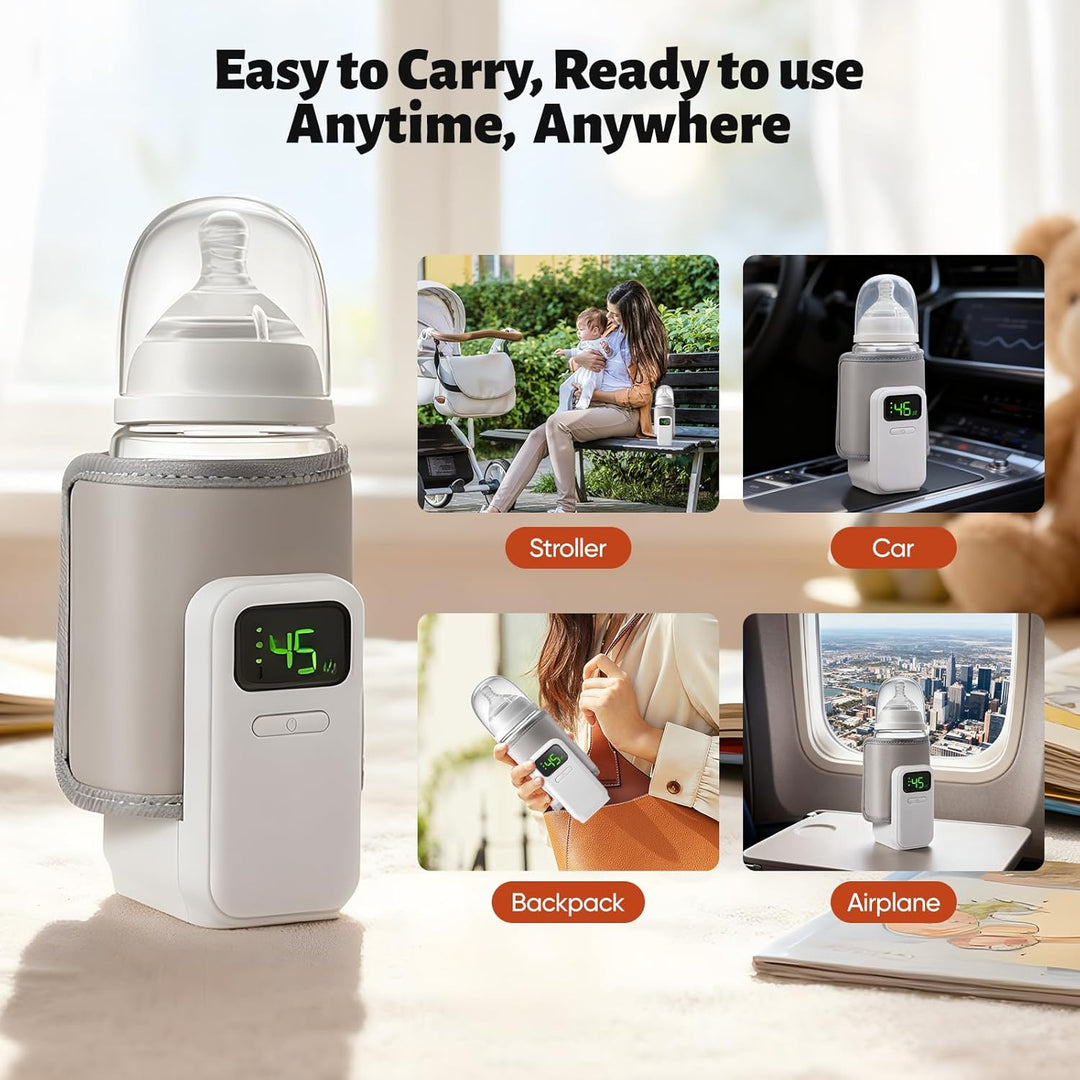 FlaschenwäRmer Baby Unterwegs,Tragbarer FlaschenwäRmer Baby Mit Lcd-Display,Mobiler FlaschenwäRmer B