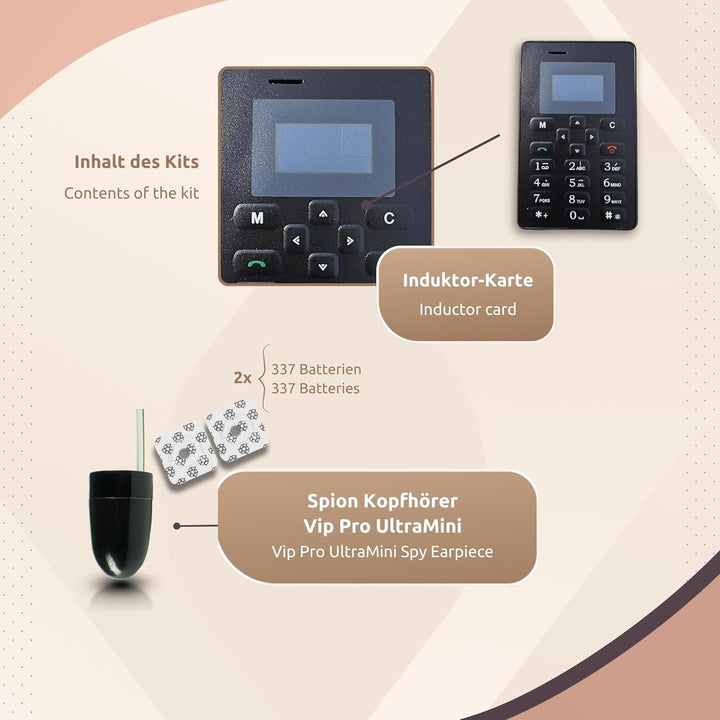 PingaOculto Spion Kopfhörer Prüfung GSM Mini VIP Pro Unsichtbare Kopfhörer für NanoSIM mit Mikrofon