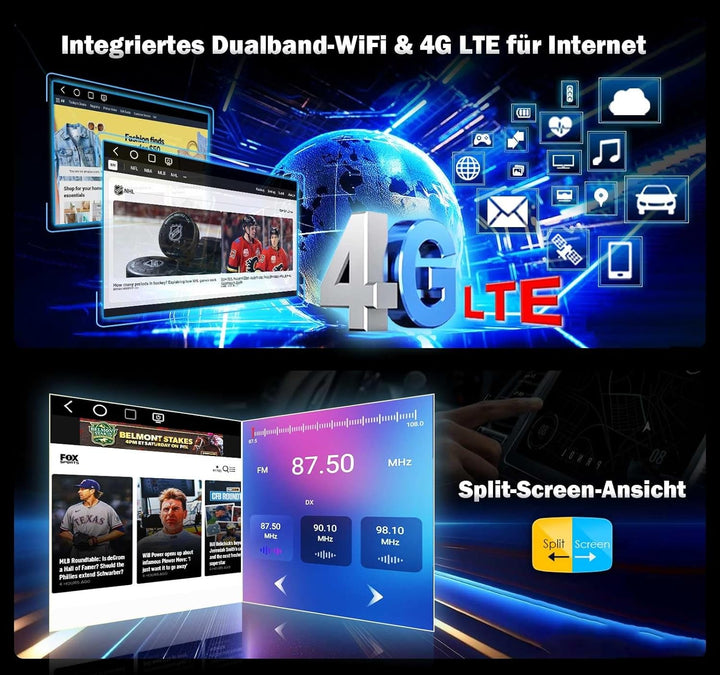 Erisin Qualcomm 8GB+128GB 8-Kern Android 14 Autoradio mit navi für VW Golf 5 6 T5 Caddy Polo Passat