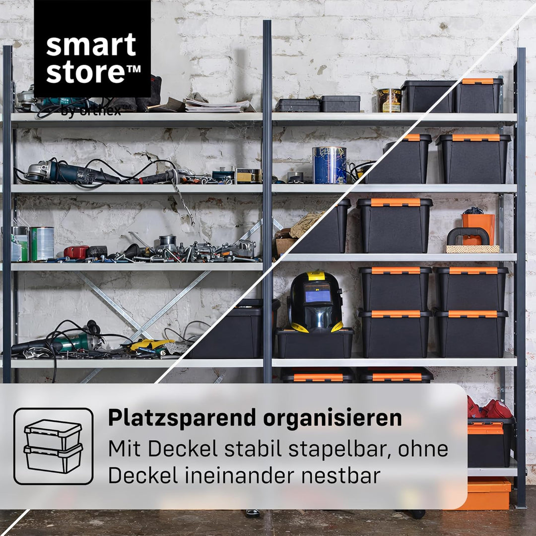 SmartStore Pro 45 Aufbewahrungsboxen 4-Teilig, Schwarz, eine grösse 50 L x 4 Pack, 50 L x 4 Pack