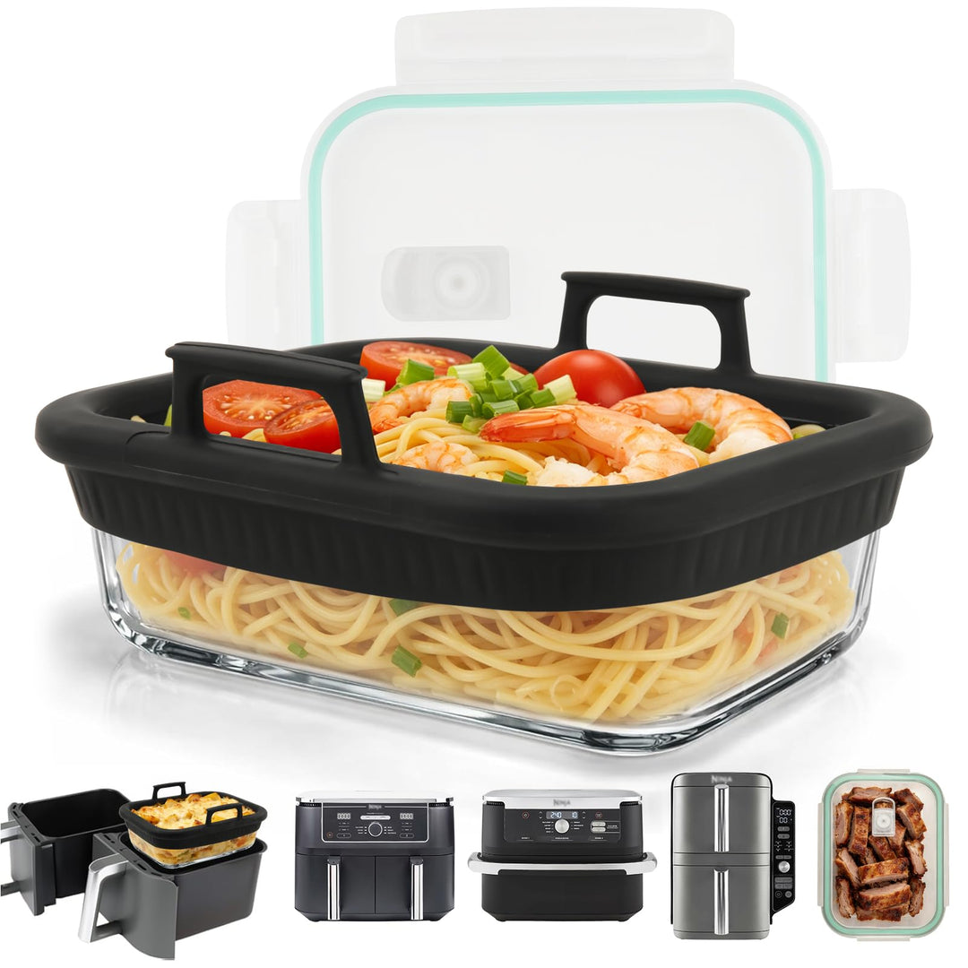 Glas Auflaufform Airfryer für Ninja AF400EU/AF500EU/SL400EU, Auflaufform Heissluftfritteuse mit Hera