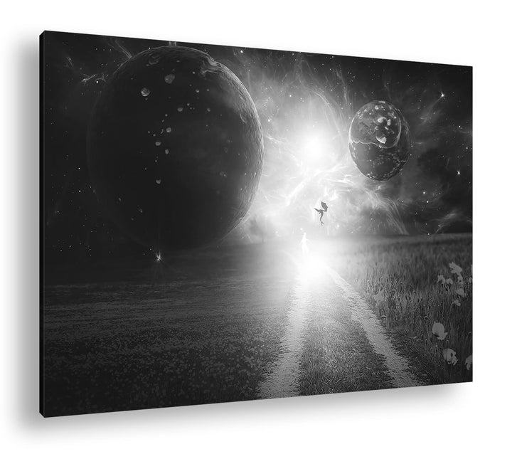 deyoli Fantasie Landschaft feuriger Drache Format: 80x60 Effekt: Schwarz&Weiss als Leinwandbild, Mot