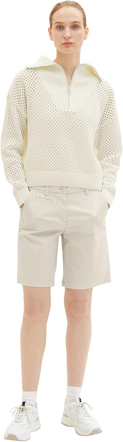 TOM TAILOR Damen Chino Bermuda Shorts 36 12365 - Dusty Beige, 36 12365 - Dusty Beige