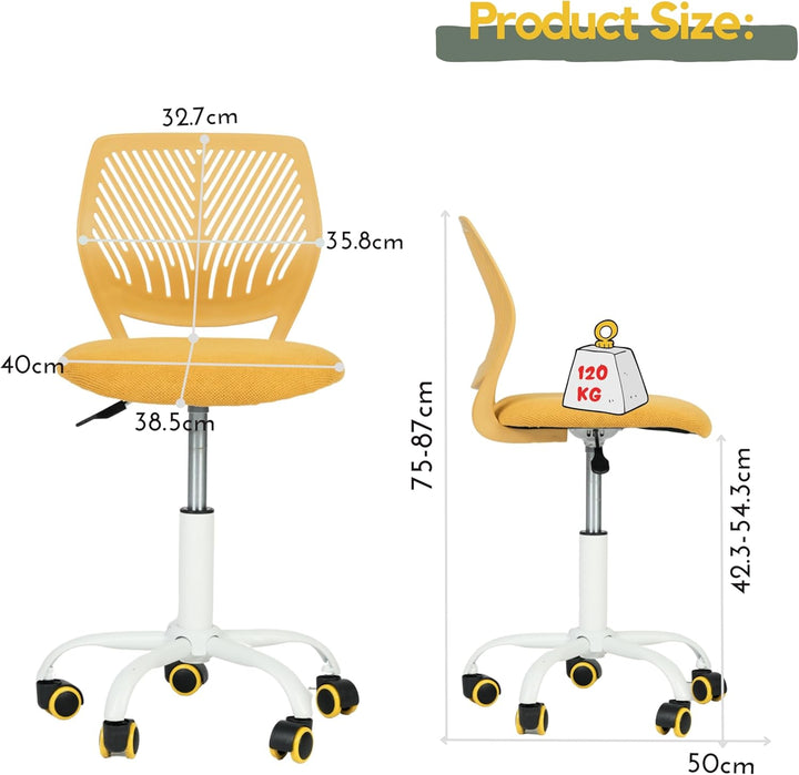 FurnitureR Kompakter Klassenstuhl, ergonomischer Sitz für Schule, Rückenlehne aus atmungsaktivem Net