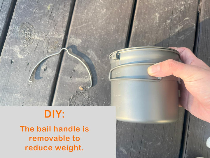TOAKS Titanium Pot with Bail Handle, 1100 ml
