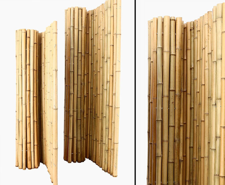 Bambus Rollzaun "Bali Big" 180 x 200cm aus dicken Bambusrohren mit 3,5-5cm Durchmesser - Bambusmatte