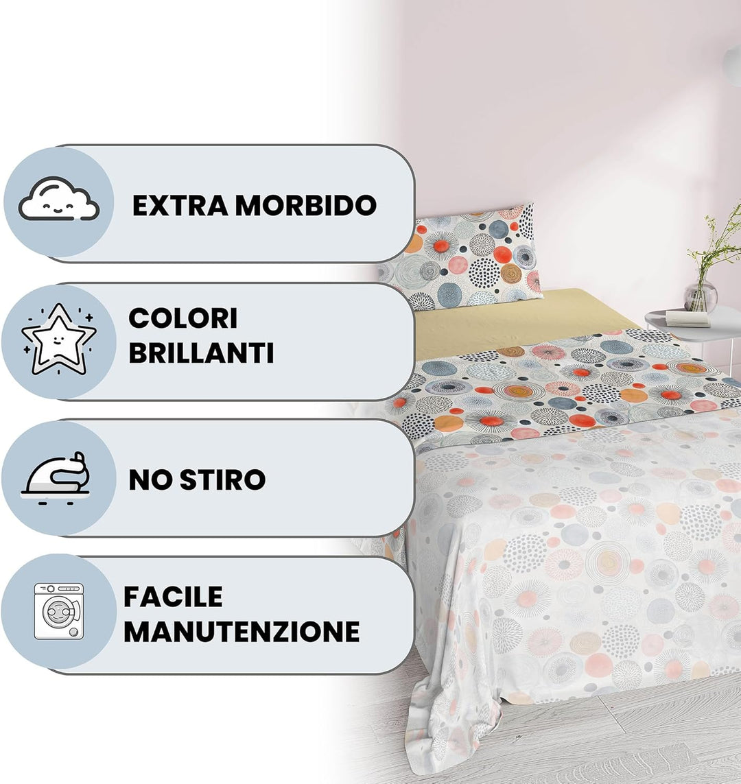 Fantasy Acquerello Italian Bed Linen Bettwäsche, Kleine doppelte, Mikrofaser Acquerello Kleine doppe