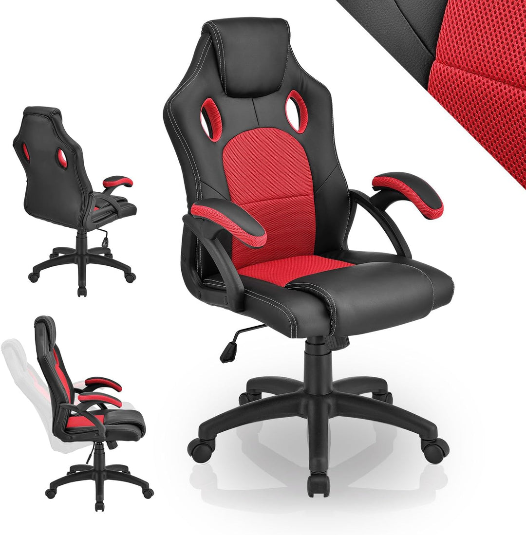 Juskys Racing Schreibtischstuhl Montreal ergonomisch höhenverstellbar & gepolstert 120 kg belastbar