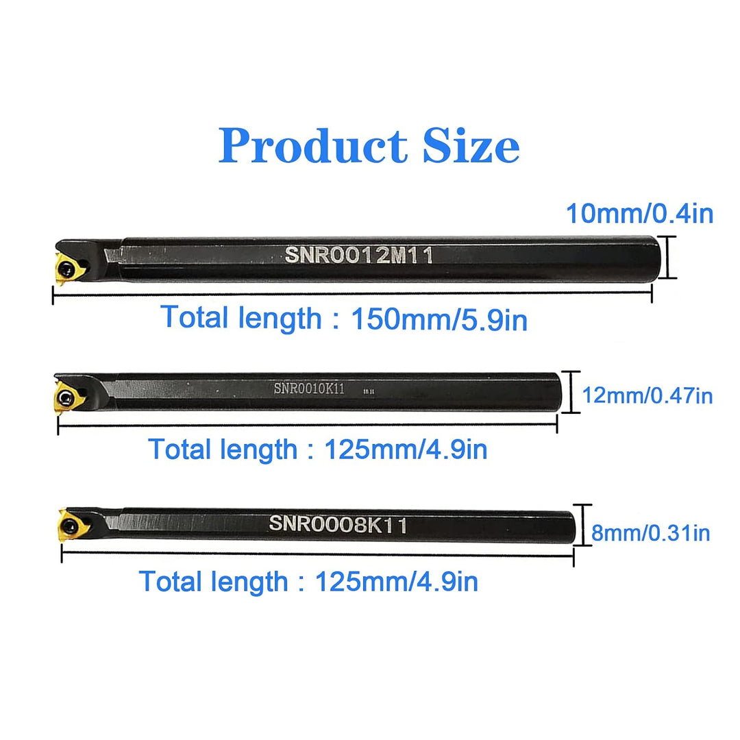 CDIYTOOL SNR0008K11 SNR0010K11 SNR0012M11 Drehwerkzeug-Halter, Indexierbarer Innengewindebohrer-Set