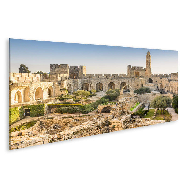 Bild Bilder auf Leinwand Jerusalem, Israel am Turm Davids. Wandbild, Poster, Leinwandbild QNP 120x40