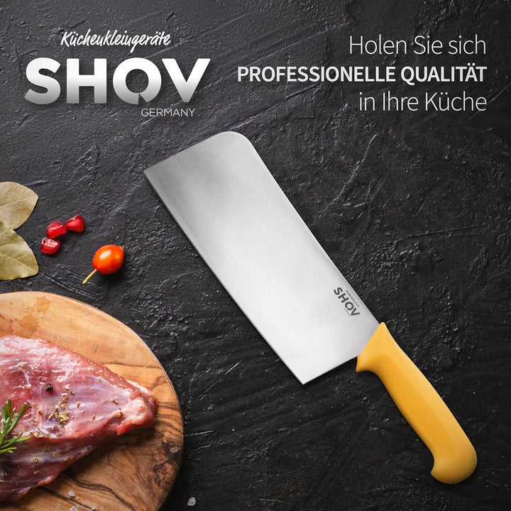 Shov Küchenmesser Set – Premiumqualität | Profi Küchenmesser | Kochmesser Set | Fleischmesser | Ausb