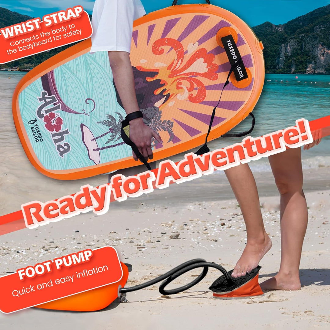Tuxedo Sailor Aufblasbare Bodyboard Schwimmbrett Schwimmboard, Surfbrett Kinder und Erwachsene zum S