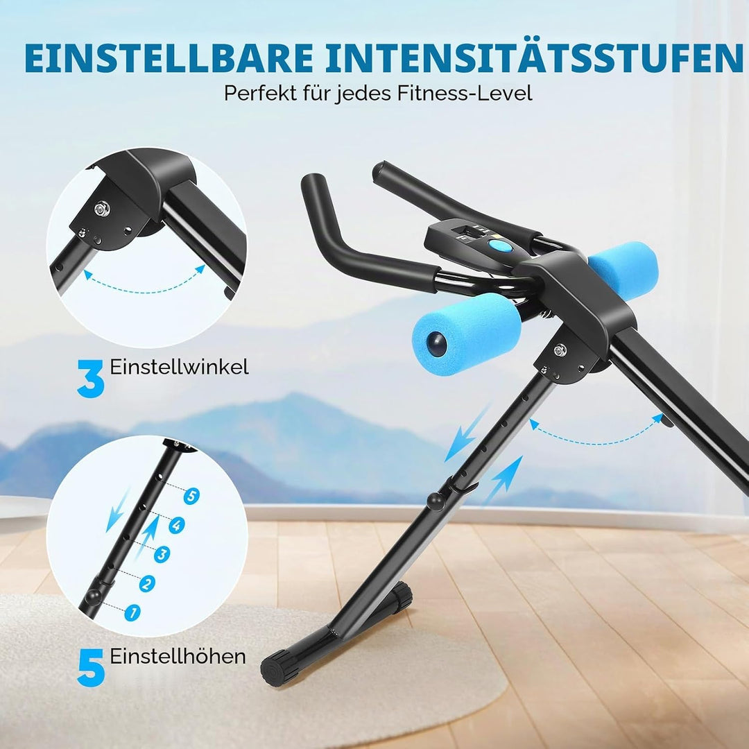 Bauchmuskeltrainer für Zuhause, 3 Einstellbare Winkel &amp; 5 Höheneinstellungen/150kg Belastbarkeit, Au