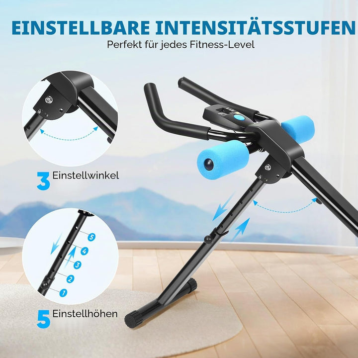 Bauchmuskeltrainer für Zuhause, 3 Einstellbare Winkel &amp; 5 Höheneinstellungen/150kg Belastbarkeit, Au