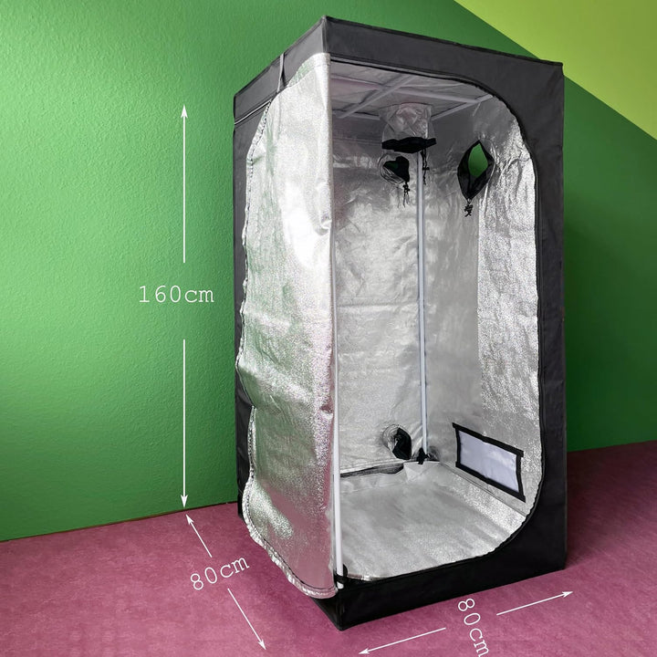 by Crescience Growzelt 80 x 80 x 160 cm Anbauzelt, Metall-Strangel, Hochreflektierendes 600 D anzuch