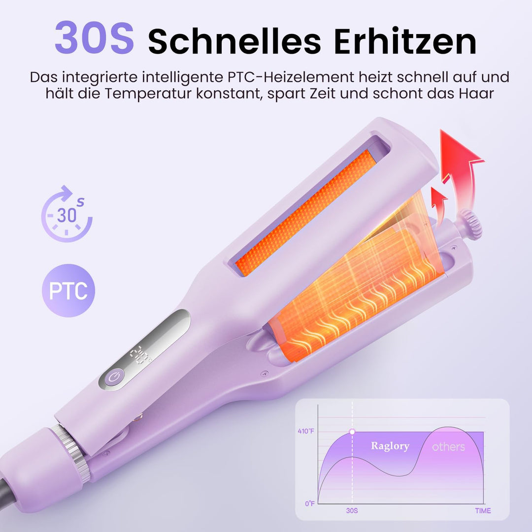 22/25/32/38mm Einstellbar Welleneisen für Haare - 4 In 1 Beach Waves Lockenstab, 3 Fässer Lockeneise