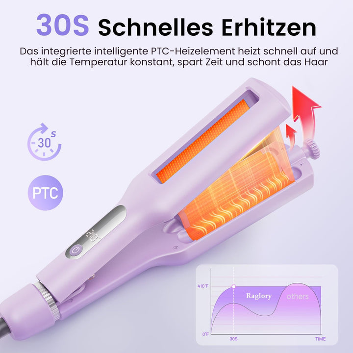 22/25/32/38mm Einstellbar Welleneisen für Haare - 4 In 1 Beach Waves Lockenstab, 3 Fässer Lockeneise