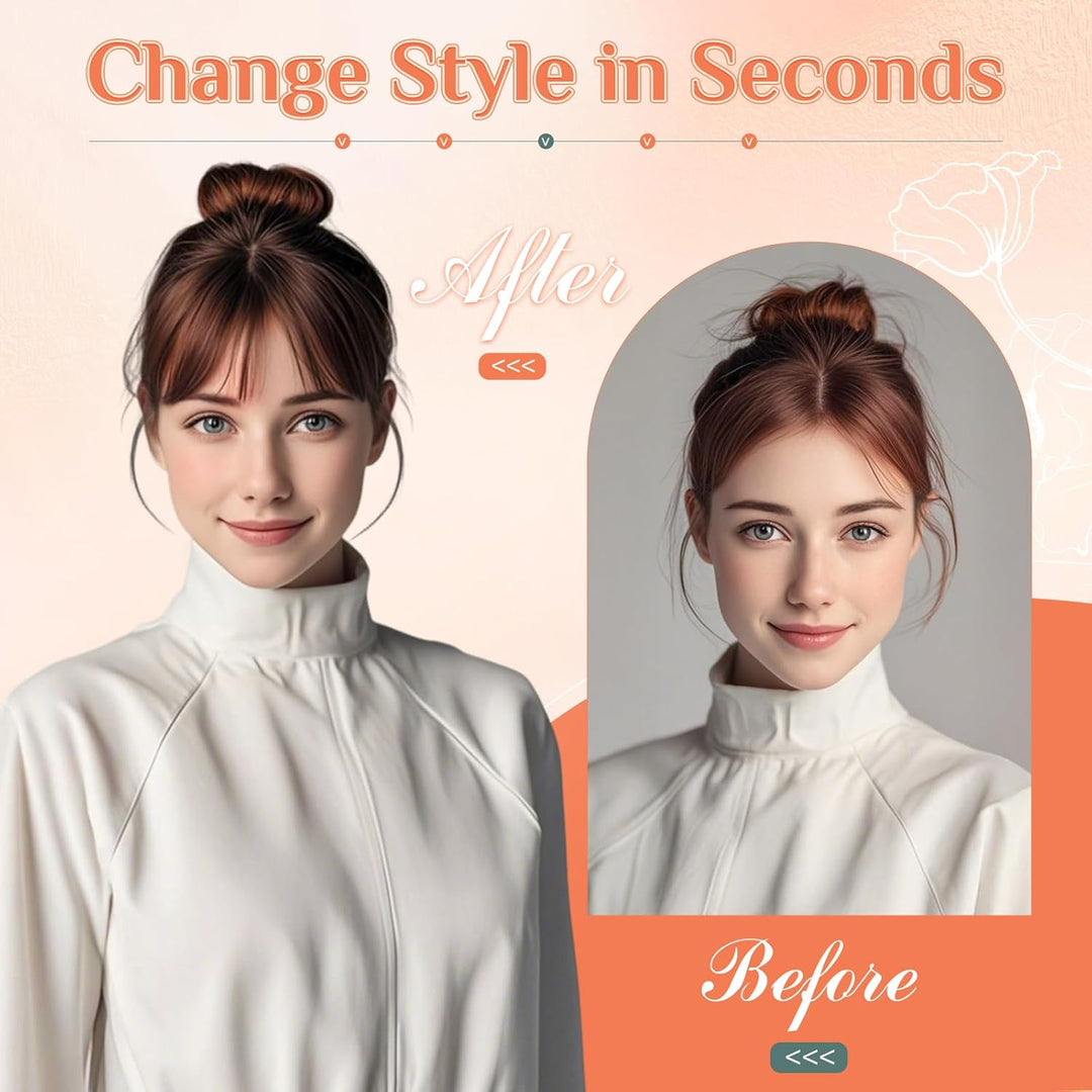 Benehair Clip in Pony Echthaar, 3D Air Pony Echthaar, 20g Clip in Bangs Echt Haar Front Fringe, Natü