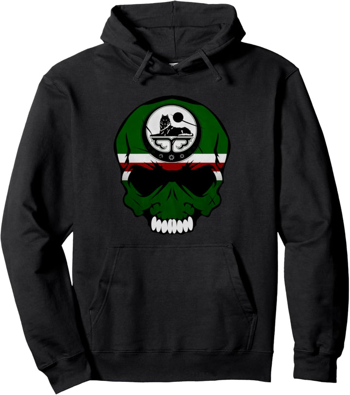 Chechnya Skull, Cool Chechen Flag, Chechnya Pullover Hoodie