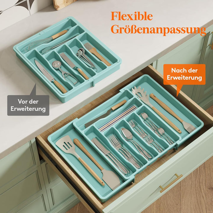 Lifewit Besteckkasten für Schubladen, erweiterbarer Besteckeinsatz für Küchenschubladen, verstellbar