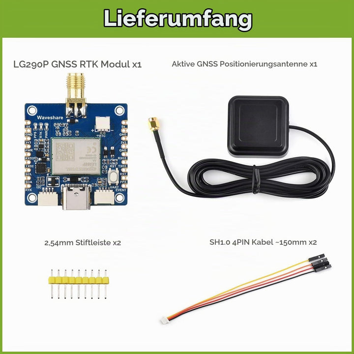 Waveshare LG290P Series Quad-Band GNSS Module, Quad-Band RTK Centimeter-Level Positioning, L1+L2+L5+