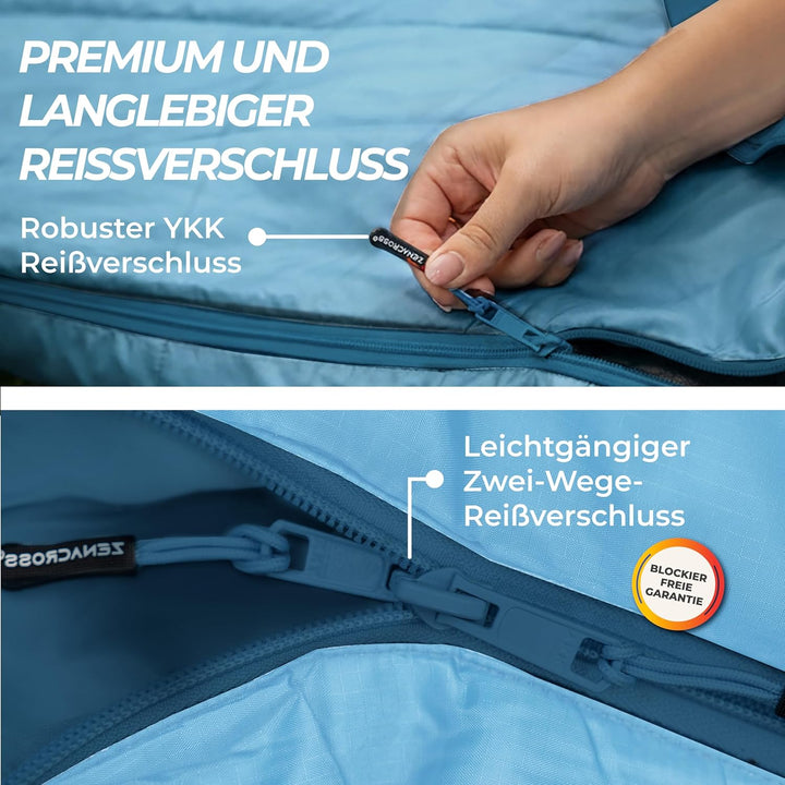 Schlafsack Erwachsene - Sommerschlafsack Kleines Packmass & Ultraleicht - Mumienschlafsack für Campi