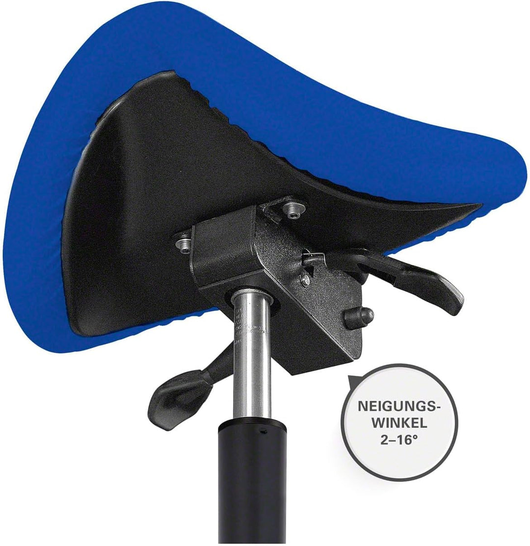 Sport-Tec Sattelhocker Standard mit Polster und Rollen, Rollhocker, Arbeitshocker Blau, Blau