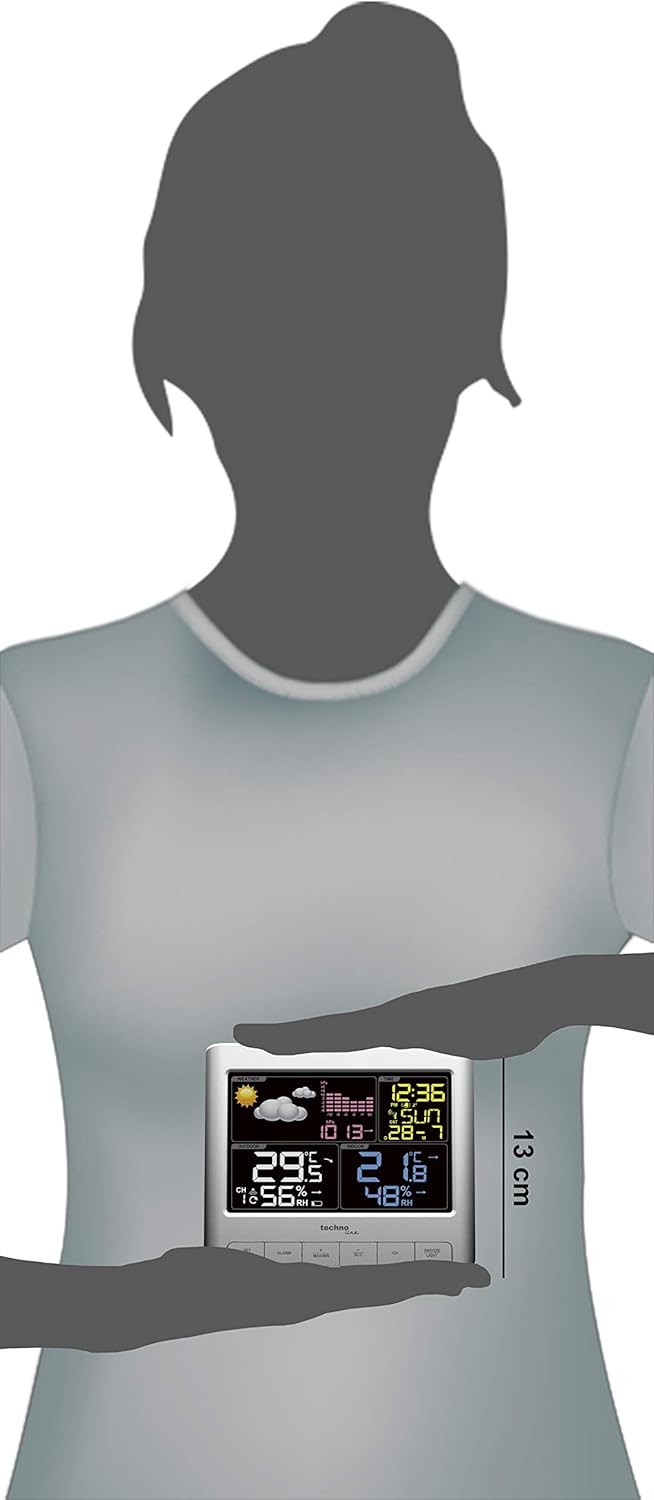 Technoline WS6449 WS 6449 moderne Wetterstation mit LED-Anzeige, sowie Temperatur- und Luftdruckanze