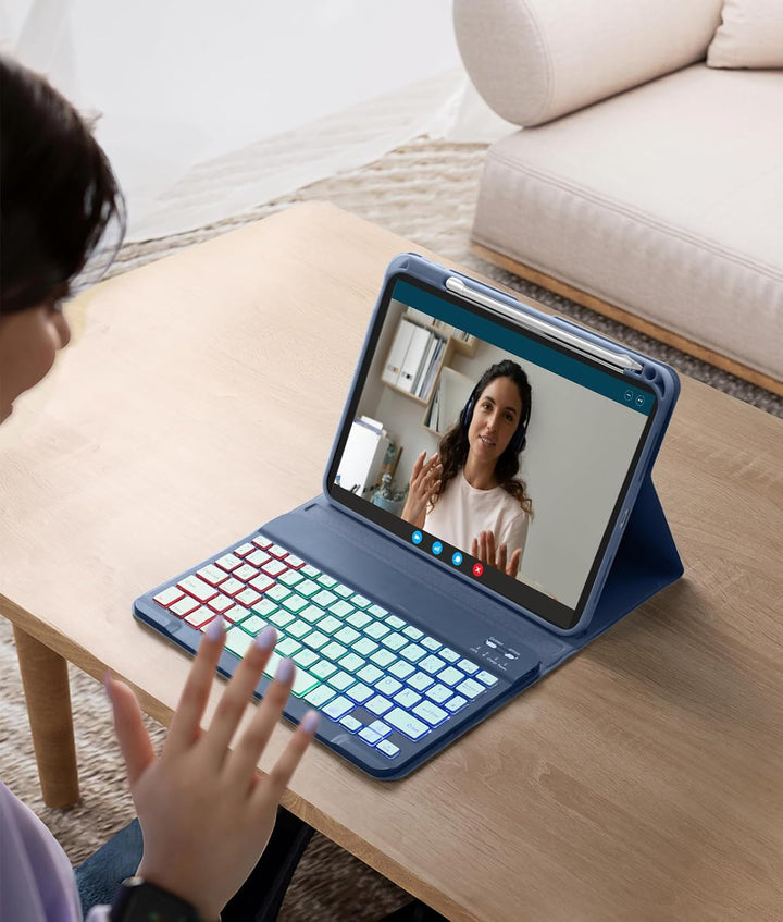 Vobafe Hülle mit Tastatur für iPad A16 11 Generation 2025/10 Gen 2022 10,9", Air 11 Zoll M4 2026/M3/