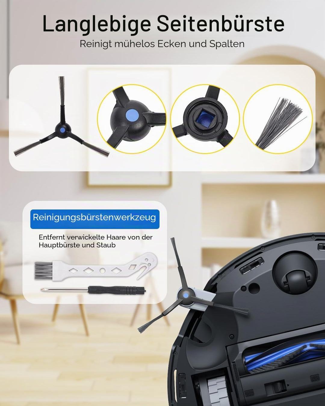 21 Stück Zubehör für Ecovacs Deebot T50 Omni/T50 Pro Omni Saugroboter, Ersatzteile Zubehörset mit 2