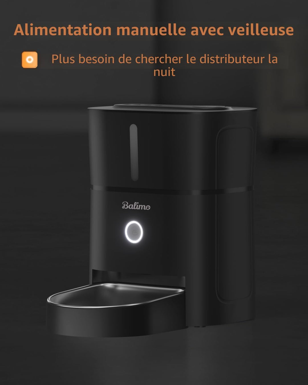Balimo Futterautomat Katze, 3L Katzenfutter Automat, 2.4G WiFi Futterspender Katze, 1-10 Mahlzeiten,
