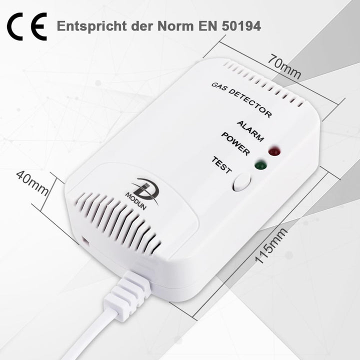 Gasmelder, LPG/Erdgas/Kohlengas Monitor, Methan Propan Butangas Alarm für brennbares Gas, Blitzlicht