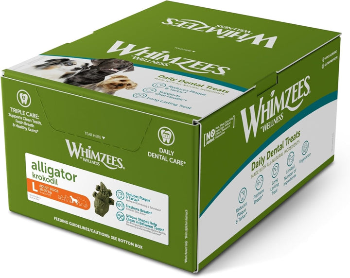 Whimzees Krokodile grösse L / 30 St. im Display, 1er Pack (1 x 1.8 kg)