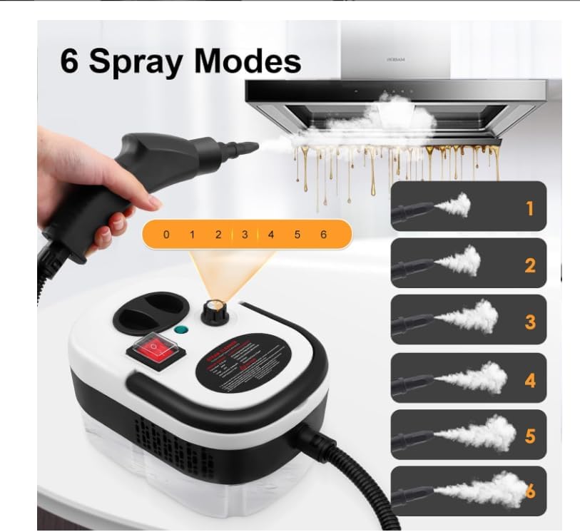 Dampfreiniger Handgerät 2500W, Tragbarer Dampfreiniger zum Reinigen, schneller Autodampfreiniger zum