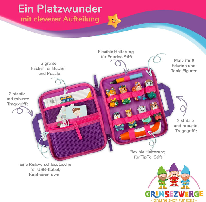Tasche für Edurino &amp; Tonies Figuren im Paolo Pirat Design in Blau I Aufbewahrung für Edurino Stift,