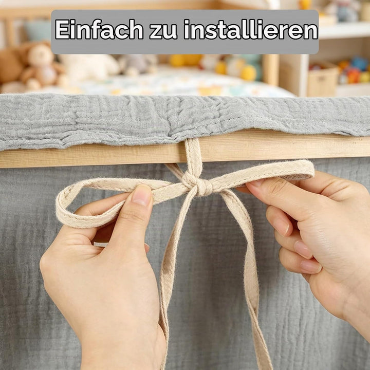 Baldachin aus 100% Baumwolle für Kinderzimmer Betthimmel für Hausbett &amp; Kinderbett Himmelbett Vorhän