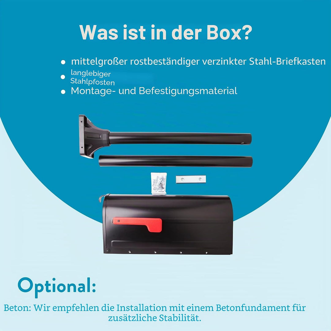 Architectural MAILBOXES 7680B-10 MB1 Briefkasten und Erdpfosten-Set, Bl, M, Bl