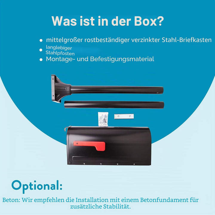 Architectural MAILBOXES 7680B-10 MB1 Briefkasten und Erdpfosten-Set, Bl, M, Bl