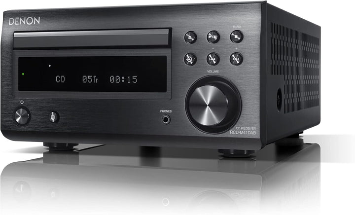 Denon D-M 41 DAB Kompaktes HiFi-System (2 x 30W Ausgangsleistung) Schwarz Schwarz HiFi Set, Schwarz