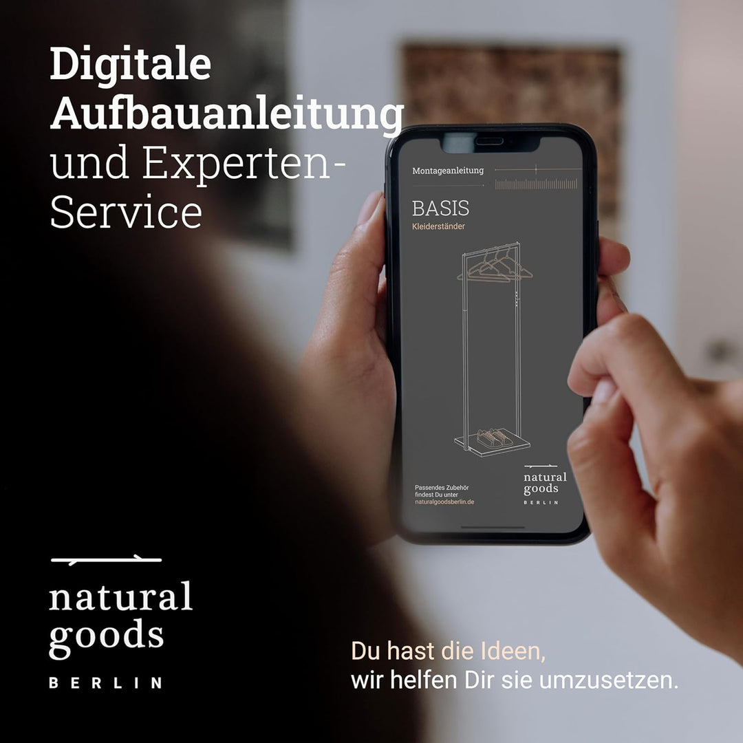 Natural Goods Berlin Kleiderständer BASIS (Dunkelrot, 50 cm) - Kleiderstange aus stabilem Metall - F