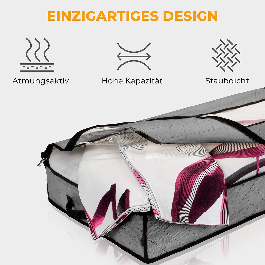 2er Set Unterbettkommode -100x50x15cm Unterbett Aufbewahrungstasche - wasserdichte Aufbewahrungsbox