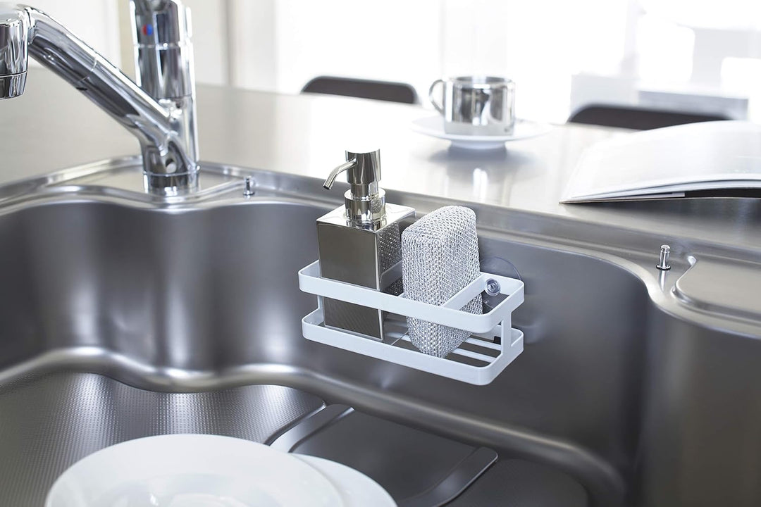 YAMAZAKI Sponge&Bottle Holder Organizer, Stahl, Weiss, One Size, Weiss